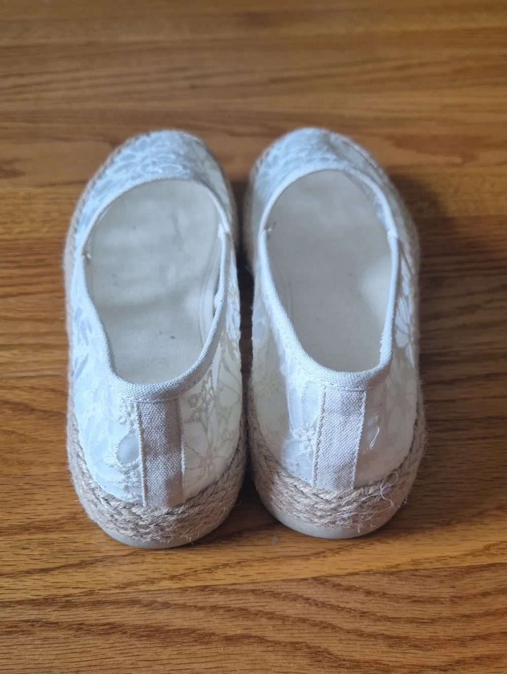 Esprit White Lace Espadrille Slip-Ons, size 8 NWOB